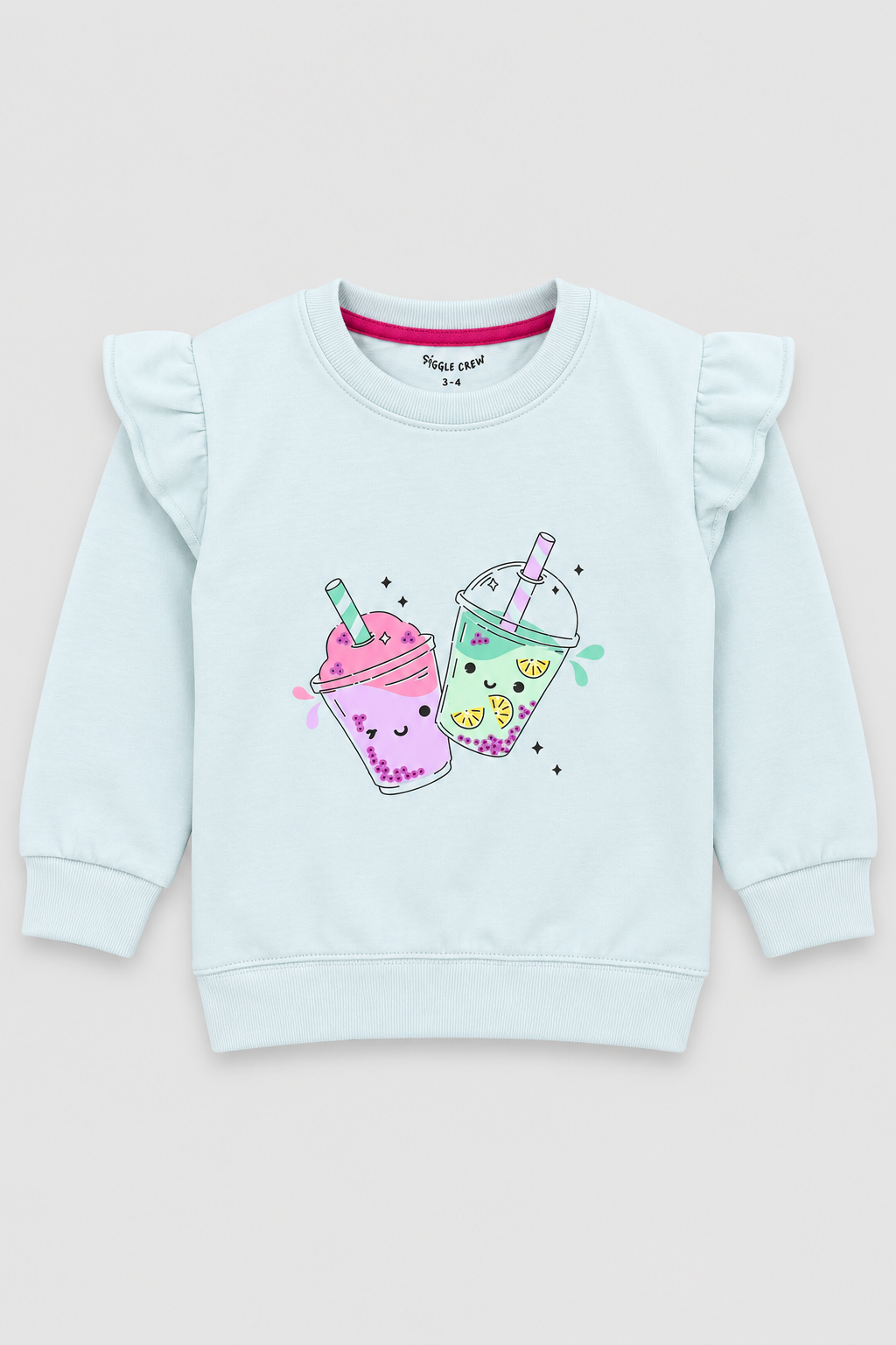 Girls fleece printed sweatshirt