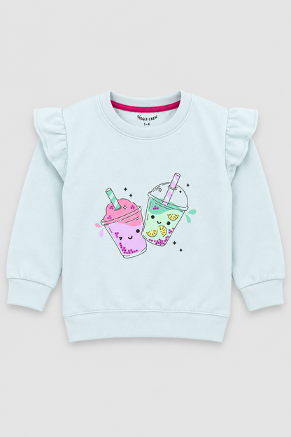 Girls fleece printed sweatshirt