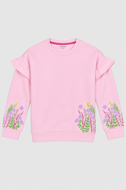 Girls pink fleece sweatshirt