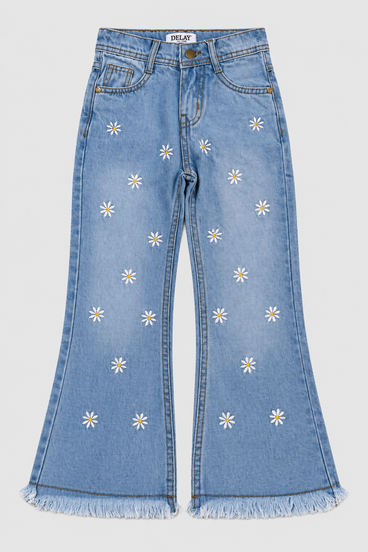 Girls embroidered denim pant 02
