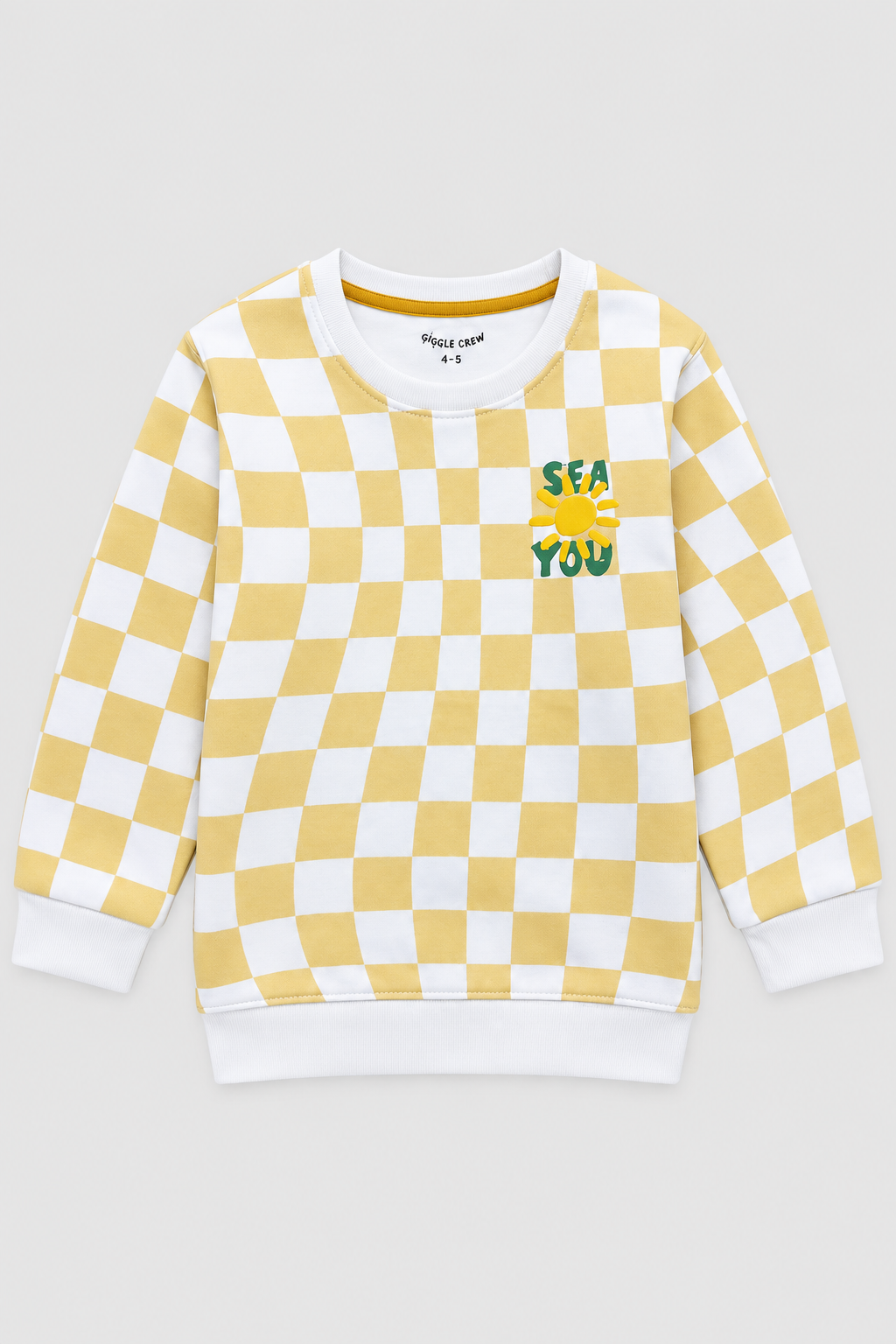 Boys Yellow Checkerboard Sweatshirt