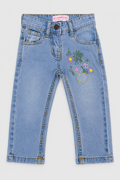 Girls embroidered denim pant 04