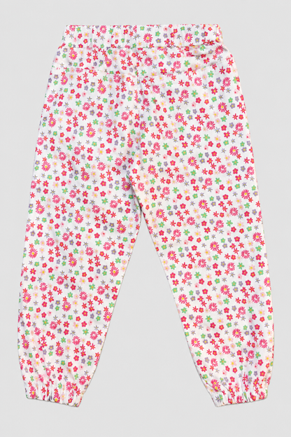 Girls Floral Ruffle Pocket Capri