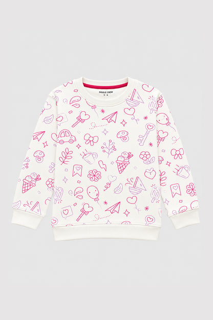 Girl pink rotary printed Sweatshirt