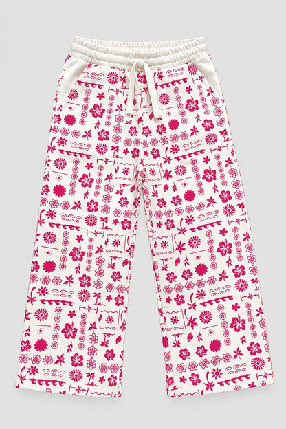 Girls white fleece coord set