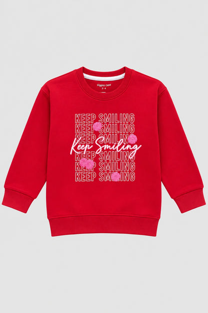 Girl red fleece sweatshirt