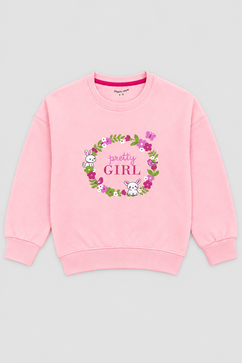 Girl pink flower sweatshirt