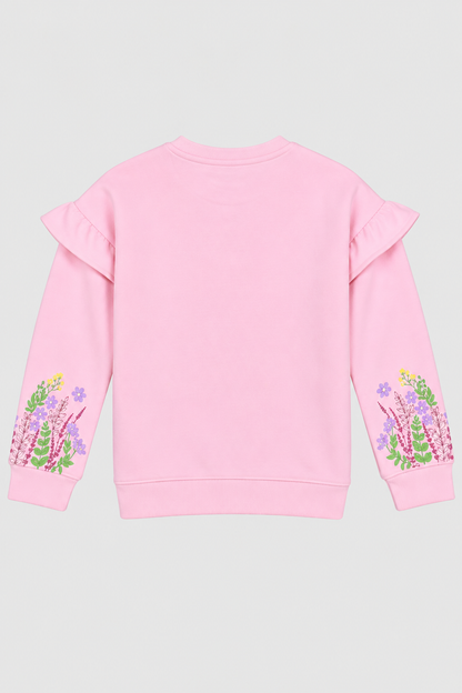 Girls pink fleece sweatshirt