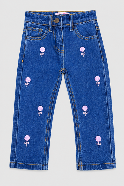 Girls embroidered denim pant 07
