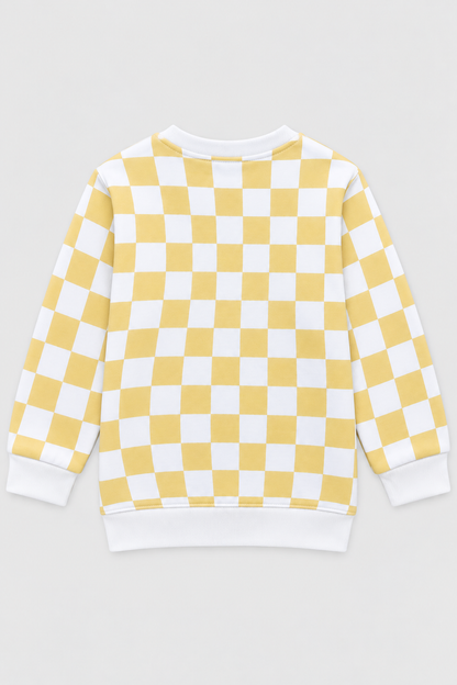 Boys Yellow Checkerboard Sweatshirt